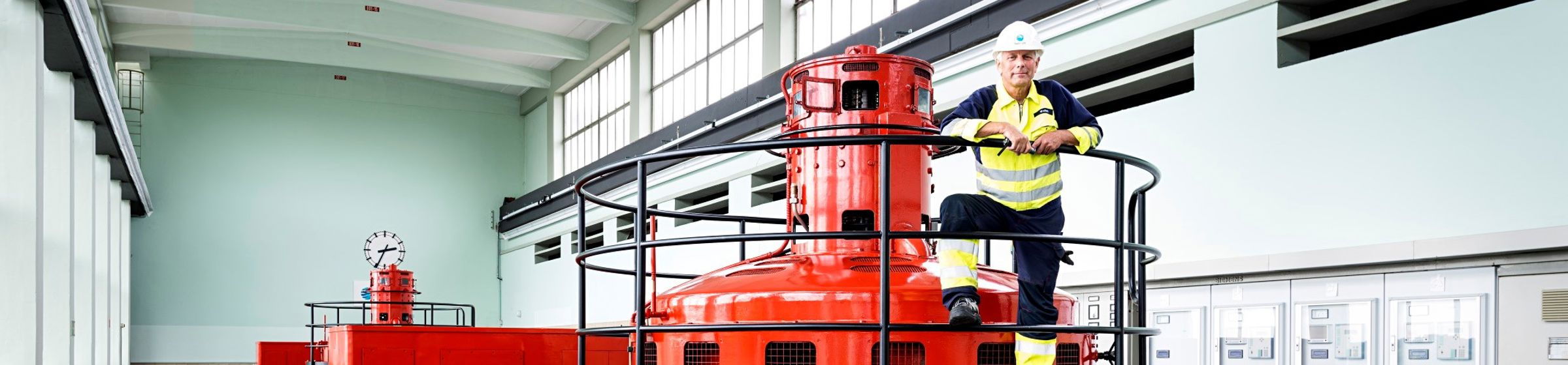 Man standing in machine hall